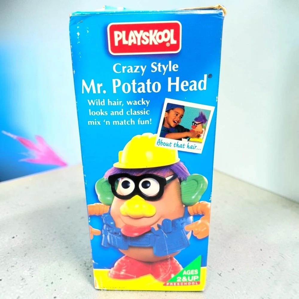 VTG 90's Playskool Crazy Style Mr Potato Head Box Set Purple Hair Guitar 1994